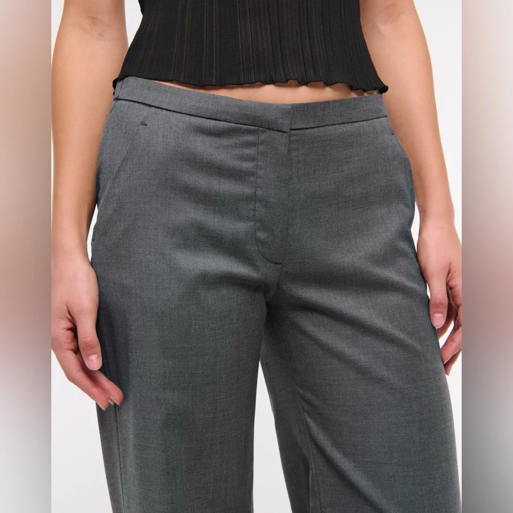 Abercrombie low rise trouser pant charcoal‎ grey size 28 long